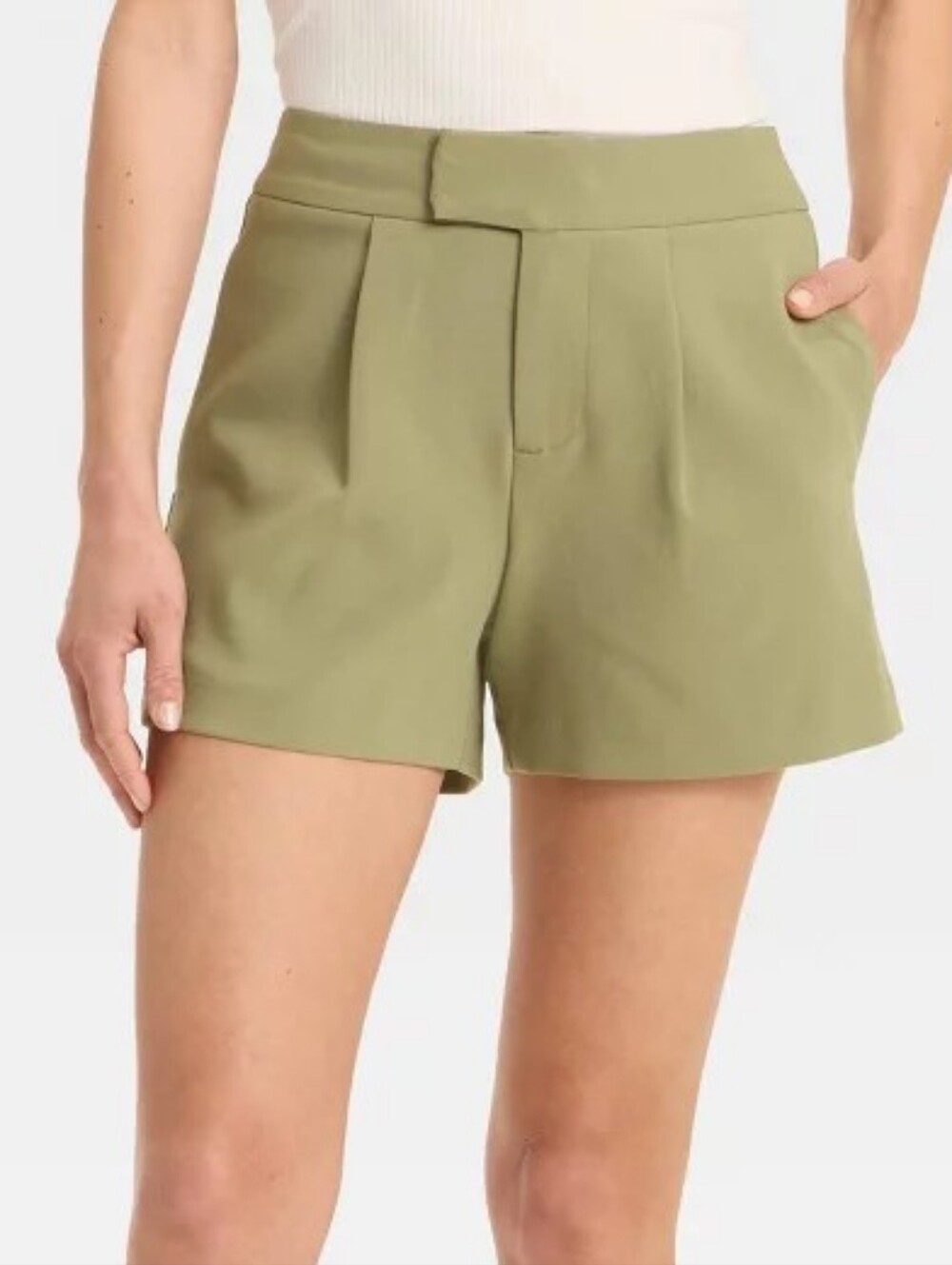 NWT A New Day Olive Green Classic High Rise Tailored Trouser Shorts Size 2